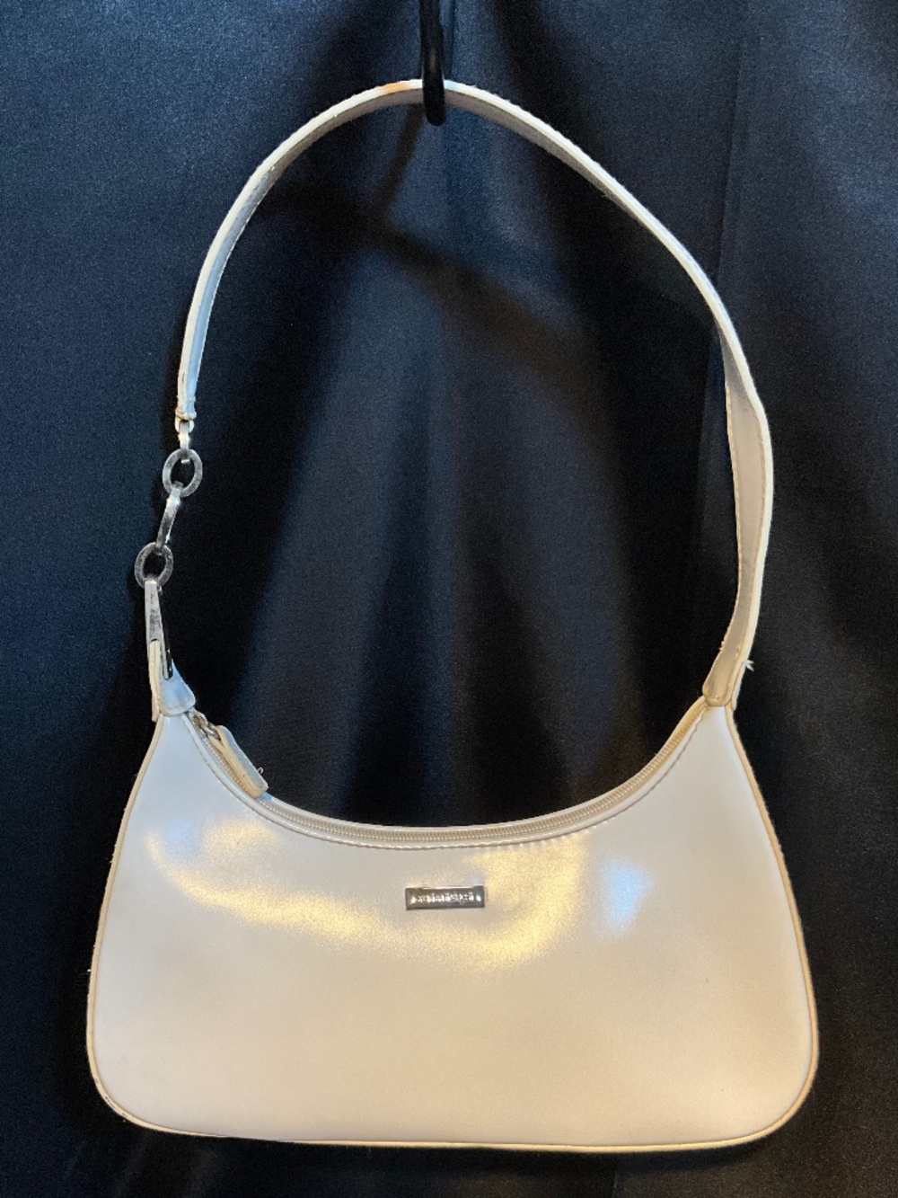 Minicci white vegan leather zipper closure  3-A12